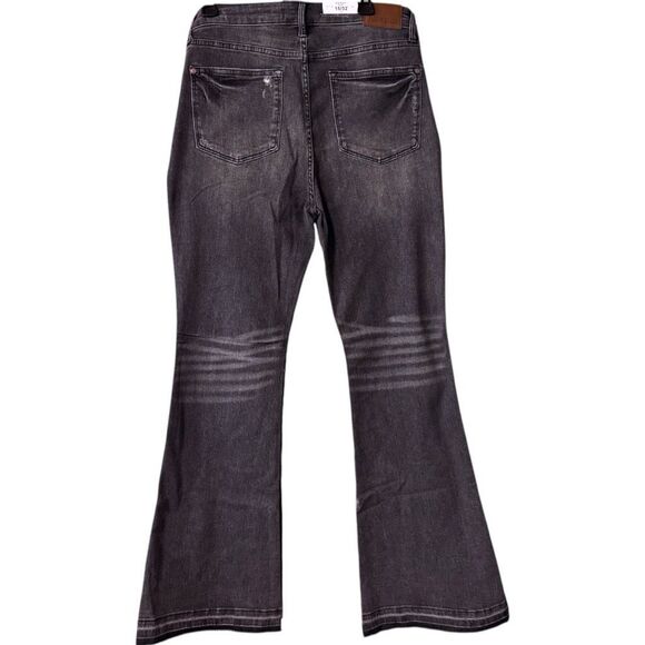 Judy Blue Washed Gray Mid Rise Tummy Control Release Hem Flare Jeans NWT - Picture 11 of 15